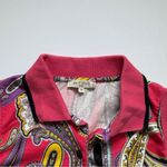 Etro Sleeveless Pink Paisley Shirt Size 44/Medium Green Photo 3