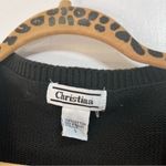 Vintage sequin short sleeve cotton sweater Black Photo 3