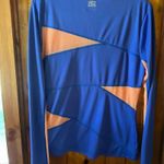 FILA  Sport Blue & Orange mesh paneling long-sleeve athletic running shirt size L Photo 1
