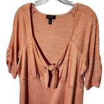 Jessica Simpson  Babydoll Top Women's 3XL Orange Ribbed Blouse Short Sleeve Photo 1