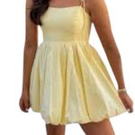 New Mable Butter Yellow spaghetti strap Bubble Mini Dress
party dress vacation Photo 0