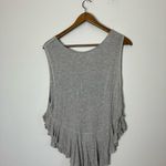 Free People We the Free Gray Heather Ruffle Uptown Sleeveless Tank Top Photo 6