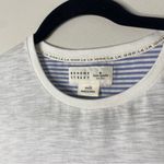 Kate Spade White Blue Stripe Ruffle Peplum Short Sleeved Tee Preppy Shirt Top XS Photo 3