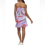 Juicy Couture Strapless Smocked Mini Dress Multicolor Abstract Print Size M Photo 1