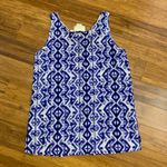 Cynthia Rowley Cynthia‎ Rowley Blue White Silk Tank Top Diamond Print Sleeveless Size Small Photo 2