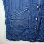 TravelSmith Utility Vest Blue Denim Buttons Pockets Fishing Hiking Women's Large Photo 5
