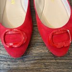 Stuart Weitzman  Adeliza Tonal Red Suede Ballet Flats 8 EUC Coquette Cherry Red Photo 3