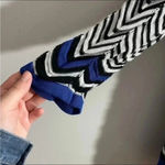 Chico's Chico’s chevron print white/blue/black open front cardigan Photo 3