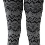 Woman’s Jaquard Fleece Lined Leggings black and gray size Large Photo 0