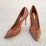 BCBGeneration Laser Cut Brown Leather Heels Photo 1