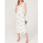 Jason Wu  Collection White‎ Floral Ruffal V Neck Size 2 Retail $395. Designer Photo 2