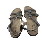 Taos Natural Pewter Leather Sandals Embellished Strappy Comfort Womens EUR 40 9 Gray Photo 4
