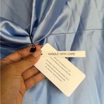 Line and Dot  Sky Blue Long Sleeve Dress Photo 8