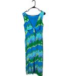 Maggy London Vintage Silk Tropical Floral Maxi Dress Sleeveless Tie Back Size 10 Photo 2