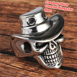 Silver Skull Cowboy Hat Ring Size 11 Photo 1