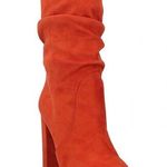 Boutique New cinnamon colored block heels faux suede tall zippered 9.5 Photo 0