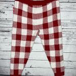 Merry & Bright NWT Size 3X Red & White Christmas Plaid Eyelash Jogger Sweatpants Photo 2