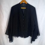 Dressbarn Collection Beaded Embellished Bell Cuff Dressy Cocktail Jacket SZ 16W Black Photo 8