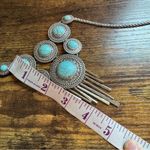 Lucky Brand  Turquoise Silver Tone Statement Necklace Photo 4
