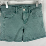 American Eagle Midi Super Stretch Green Shorts Size 4 Photo 0