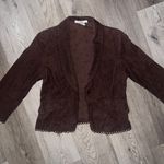 Y2k gems Vintage La Belle Dark Velvety Brown Corduroy Eyelet Blazer Jacket Size L Photo 8