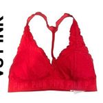 PINK - Victoria's Secret VS PINK Red Lace Bralette Racerback size medium Photo 1