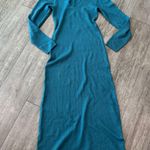 Chic Teal Long Sleeve Maxi Dress Green Photo 2
