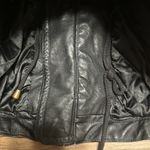 Vtg IOU leather toggle zipper black leather jacket size 6 bikercore fall mobwife Photo 12