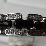 Stylish Women's Black Onyx Silver Ring with CZ Accents, Size 7 Photo 5