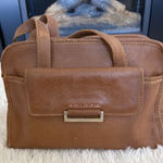 Cole Haan ‎ Leather Satchel Purse Handbag Top Handle Flap Closure Brown Photo 0