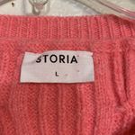 Storia  PINK BOW CABLE KNIT SWEATER LARGE Photo 1