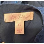 Lilly Pulitzer  Silk Cocktail Dress Sz XS Navy Metallic Fringe 20s Flapper Formal Photo 5