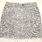Current/Elliott The 5-Pocket Denim Leopard Print Denim Mini Skirt Photo 2