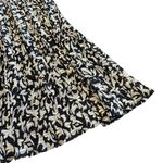 Diane Freis Georgette Black White Floral Dress Smocked Waist Asymmetrical Large Photo 4