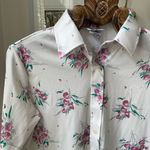 Vintage 70s Sears Perma Prest Polyester Floral Print Button Shirt L Pink Size L Photo 0