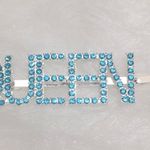 3pc Turquoise Blue Rhinestone Queen Barrettes Photo 1