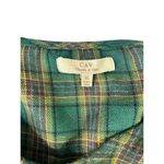 Chelsea and Violet Women's Green Plaid Flare Crop Top Photo 2