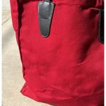 T. Anthony New York Red Canvas/ Black Leather Travel Duffle Tote Bag USA Made Photo 2