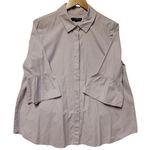 Slate & Willow Maternity Lilac Oxford Button Up Shirt Office Casual Women's L Purple Size undefined Photo 0