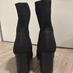Calvin Klein Black Heeled Boots Sleek Ankle-Length Photo 2