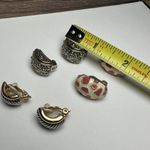 2 Two Tone / 1 Pink & Cream Enamel Clip On Earrings Lot Of 3 Photo 6