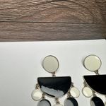 Sugarfix  Off White & Black Enamel Dangle Drop Pierced Earrings Photo 2