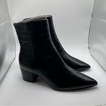 NWOB Thursday Boot Company Women's Black Croco Leather Luna Bootie size 8 Photo 2