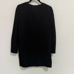 Maje  Glycine Black Long Sleeve Crepe Mini Dress with Velvet Trim Size M Medium Photo 5