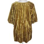 Maurice's Dark Gold Crushed Velvet Top with Puffy Sleeves Size Large Photo 1