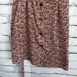 Monteau Y2K Burgundy Ditsy Floral Button Front Mini Dress Women’s Large Ruffle Photo 3