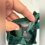 AQUA Velvet Dark Green Crop Top Photo 3