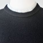 Vince Camuto Black Sweater Ruffle Collar Knee-Length Preppy Cute Dress Small Photo 1