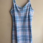 NWT Plaid tank dress size medium Blue Photo 0