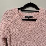 Almost Famous Pink Popcorn Textured V Neck Sweater Size M Photo 3